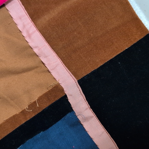 Handmade Maxi Length A-Line Multi-Color Velvet Patchwork Skirt bold Bohemian - Picture 5 of 8